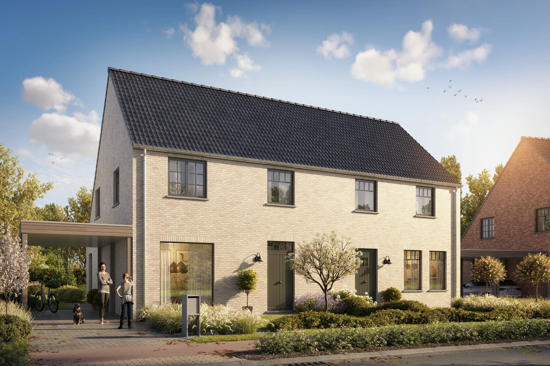 Afbeelding Ruime nieuwbouwwoning met 3 slaapkamers en tuin op groene locatie in Merelbeke - Casteels Vastgoed